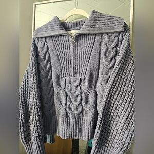 Cable Knit Gray Sweater